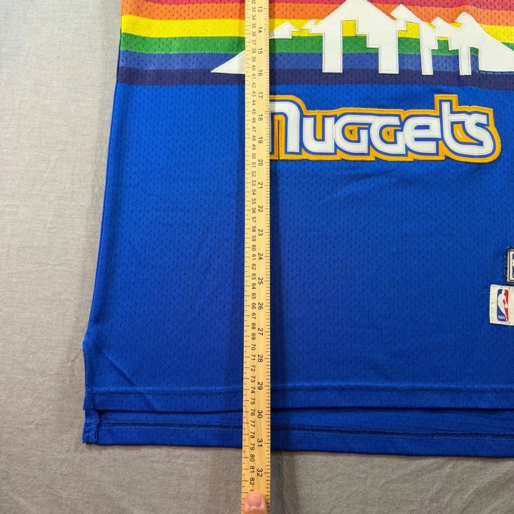 Adidas Denver Nuggets Jersey Mens L Blue Excellent Carmelo Anthony 15 Rainbow